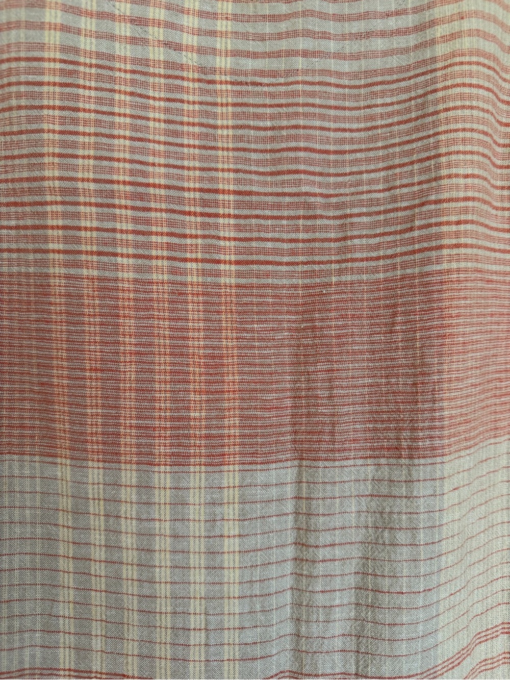 J. Jill Pink and Cream Plaid Sleeveless Midi Dress linen bland - Picture 9 of 10
